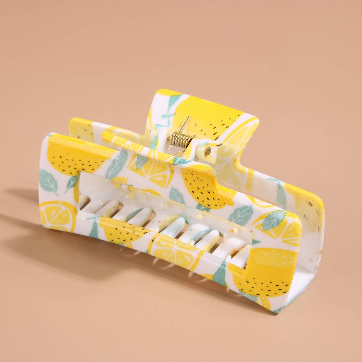 Floral Print Plastic Hair Claw - Summer Shark Clip_CWAHA0480