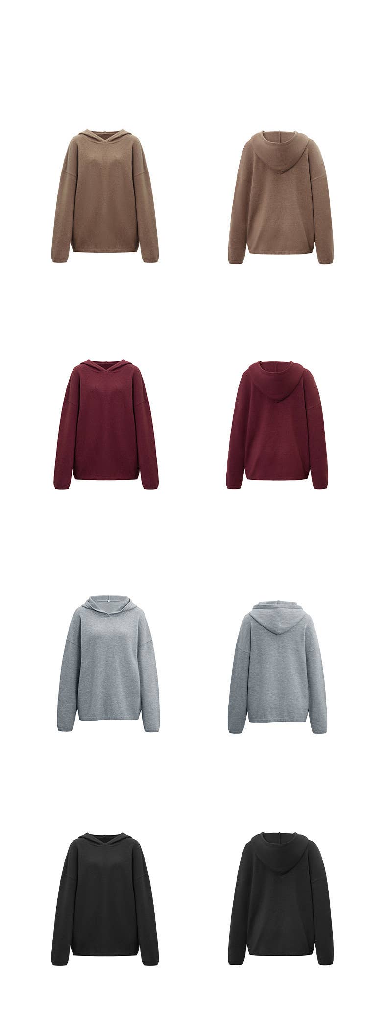 Simple long-sleeved hooded woolen sweatshirt