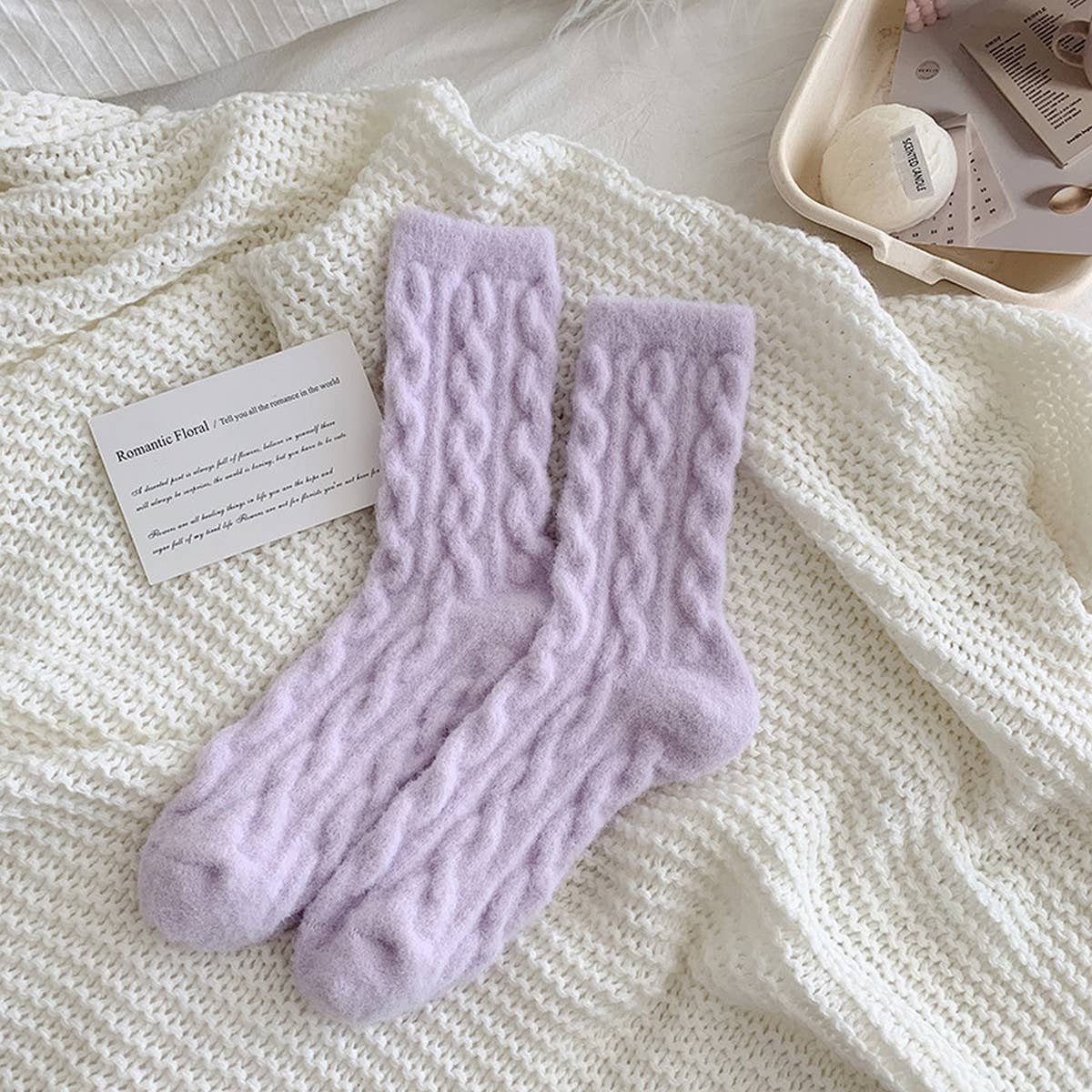 Cozy Thick Plush Hemp-Knit Socks for Fall & Winter
