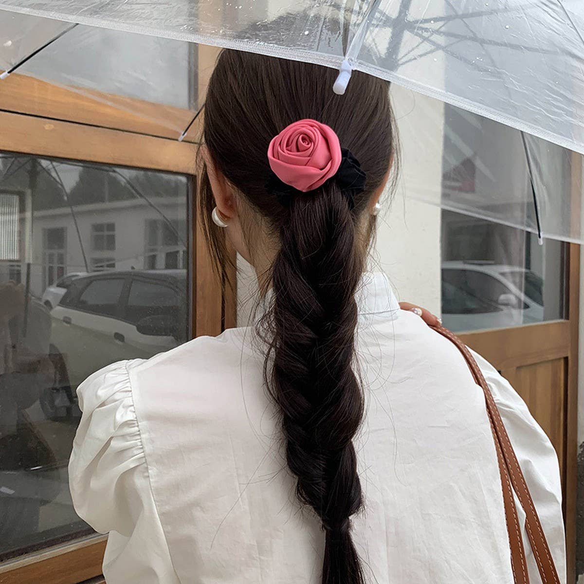 SATIN THREE-DIMENSIONAL GENTLE ROSE HAIRBAND