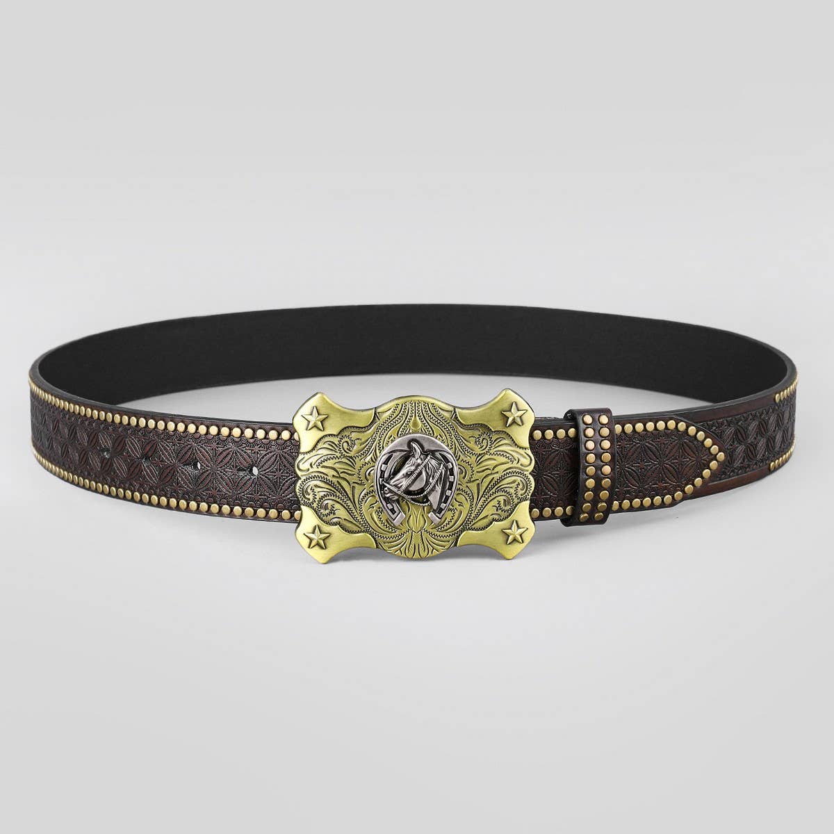 TRENDY BUCKLE RIVET WESTERN BELT_CWABE0417