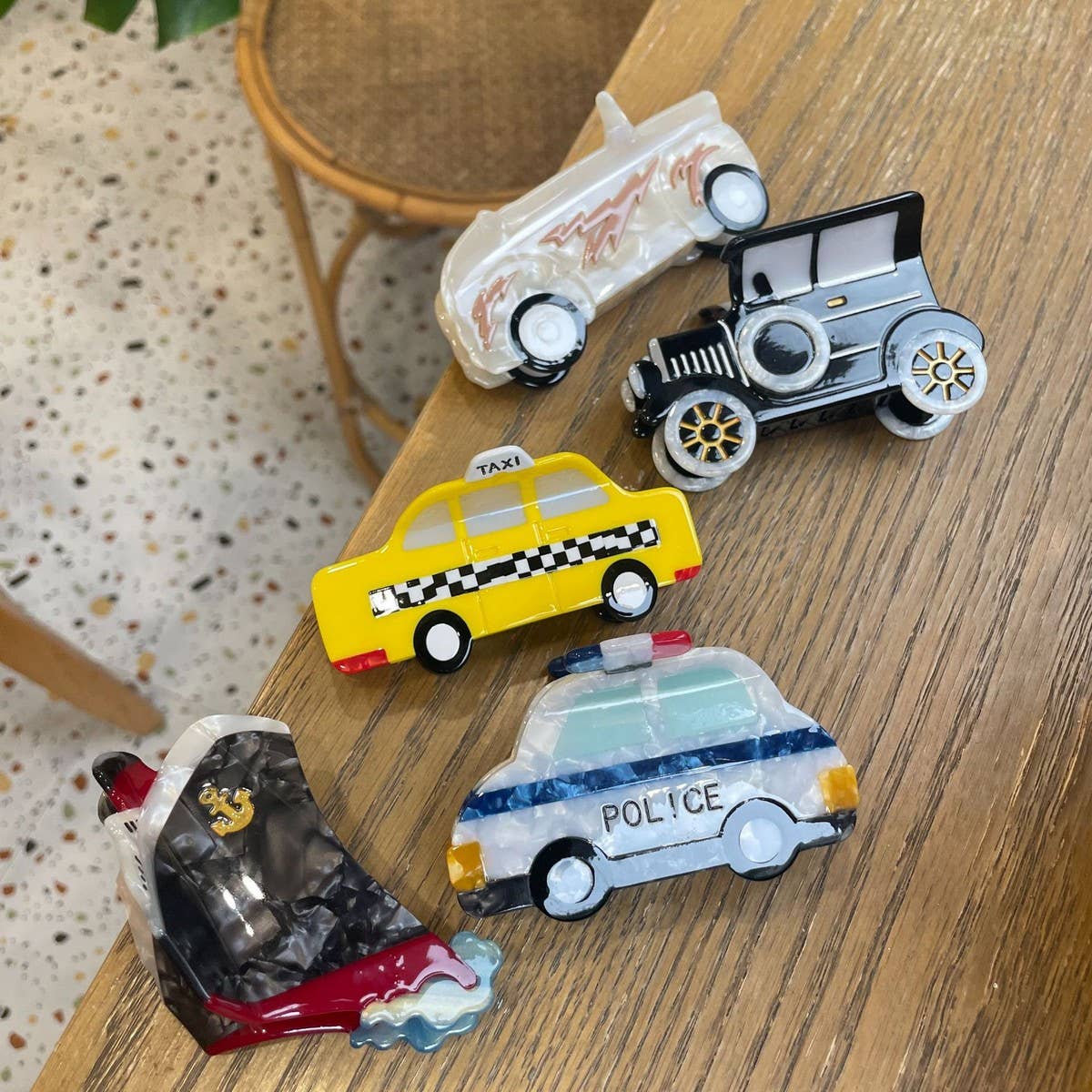 Vintage Vehicle Acetate Hair Claw ? 8cm Fun Clip