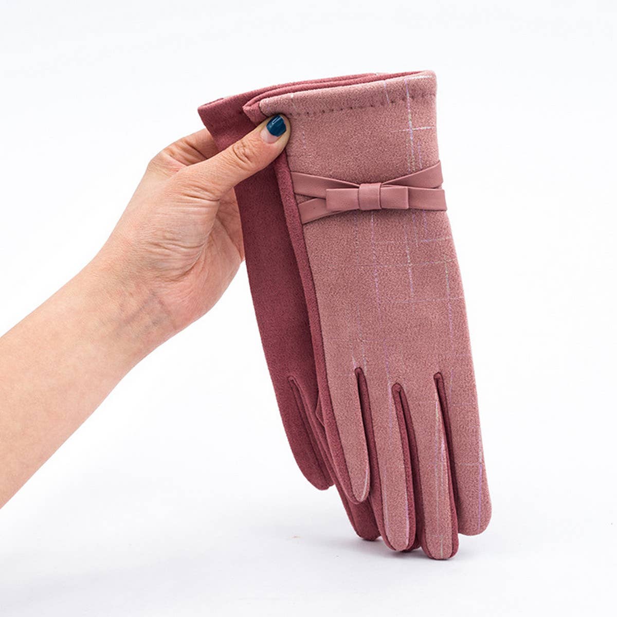 FASHION IRREGULAR GOLD STRIPED BOWKNOT GLOVES_CWAG0074