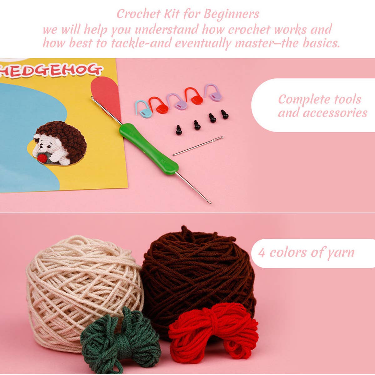 HANDMADE DIY HEDGEHOG CROCHET MATERIAL KIT