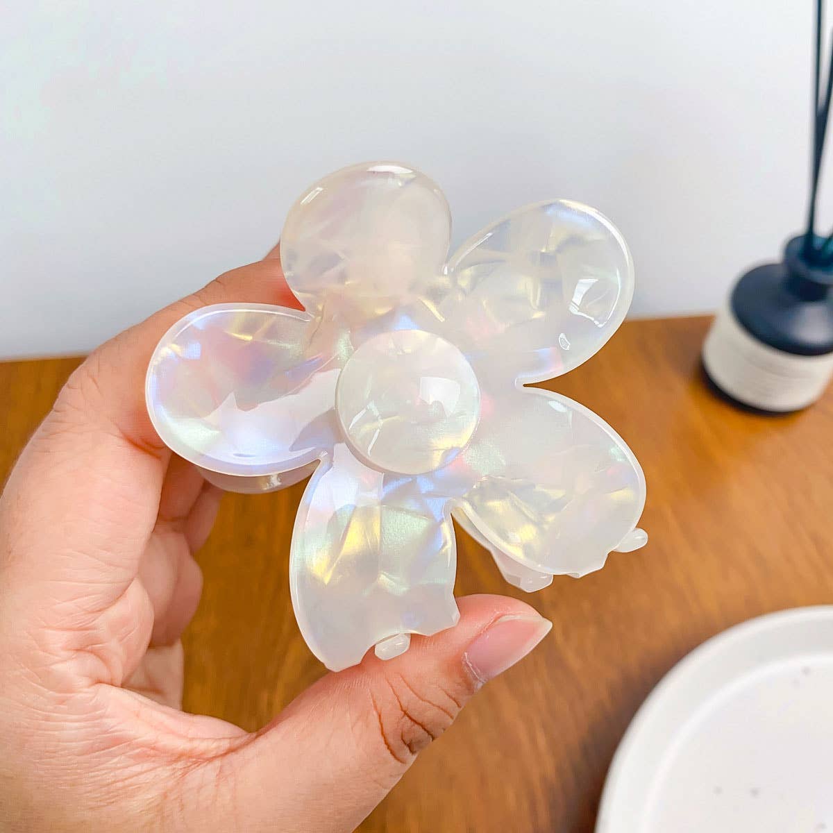 Vintage Tortoiseshell Flower Hair Claw Clip Large_CWAHA0389