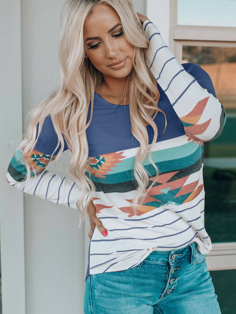 FASHION TREND PRINT SLIM-FIT CREW NECK HOODIE