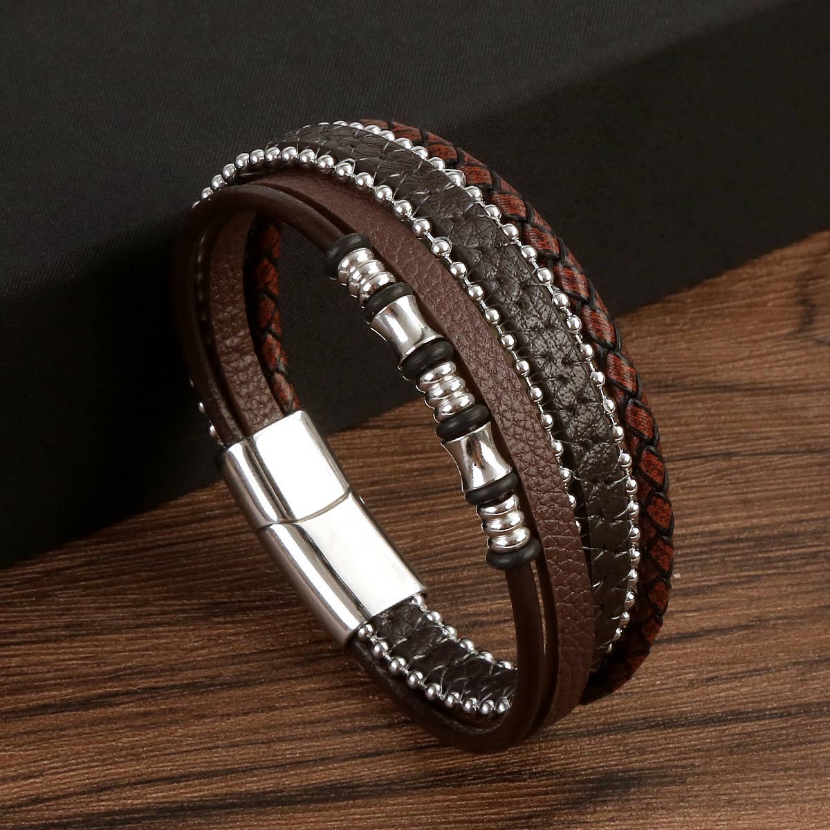 MULTI-LAYERED HANDWOVEN MAGNET CLASP BRACELET