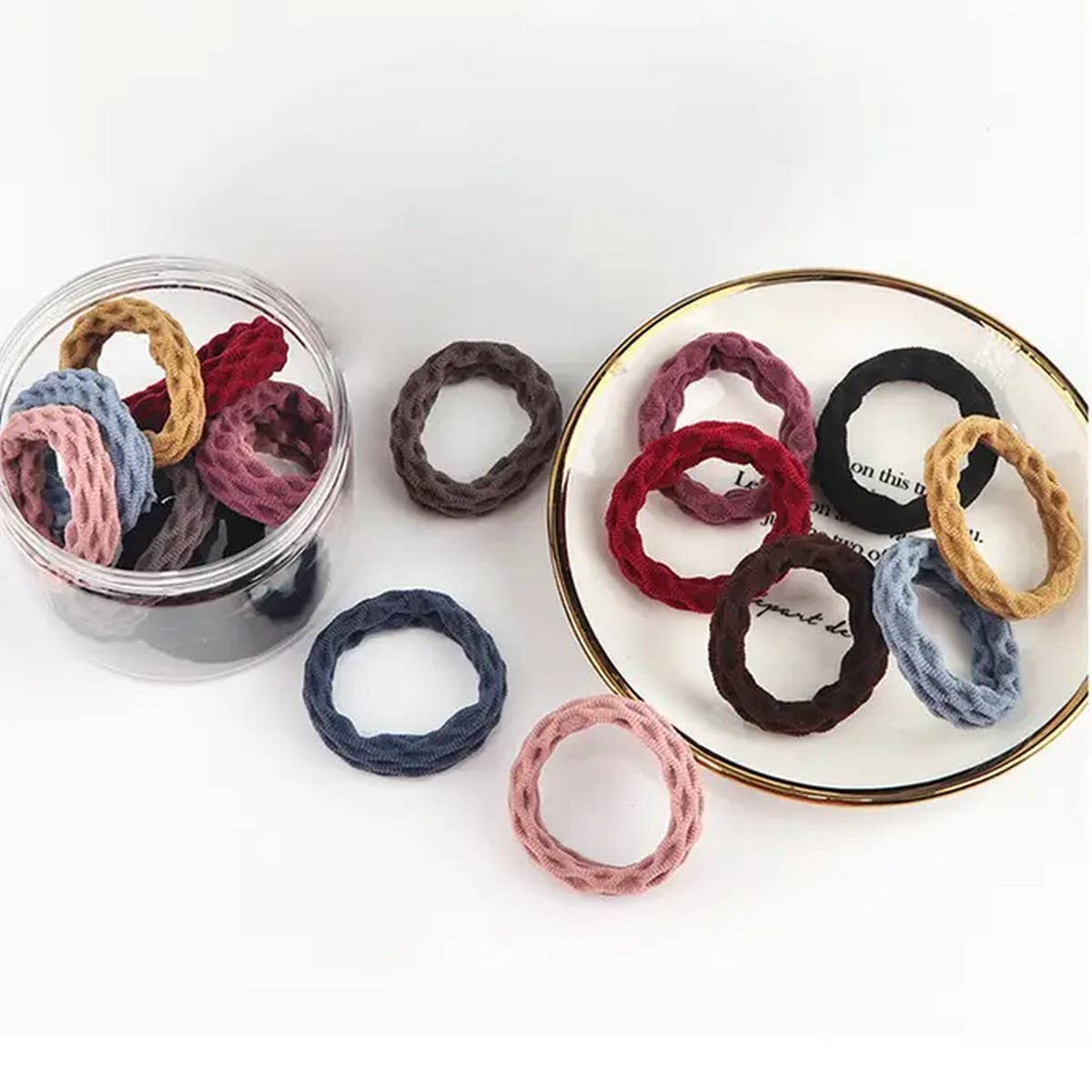 20PCS SCRUNCHIES ELASTIC HAIR BANDS_CWAHA0134