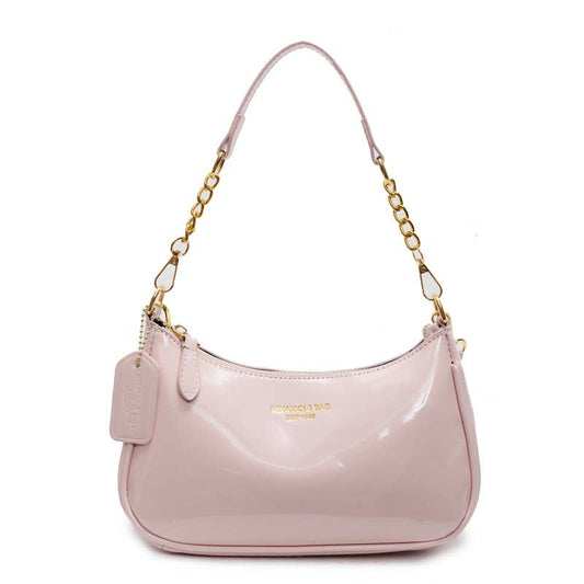 Simple PU leather glossy crossbody bag