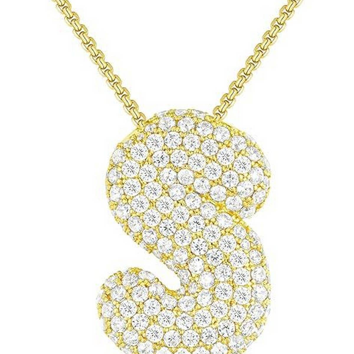 26 Letters Necklace - Copper Zirconia Pendant_CWMM5864