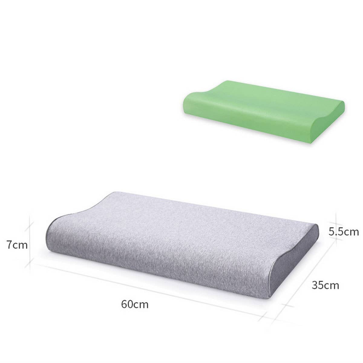 Low Profile Wave Memory Foam Pillow, 3D Design
