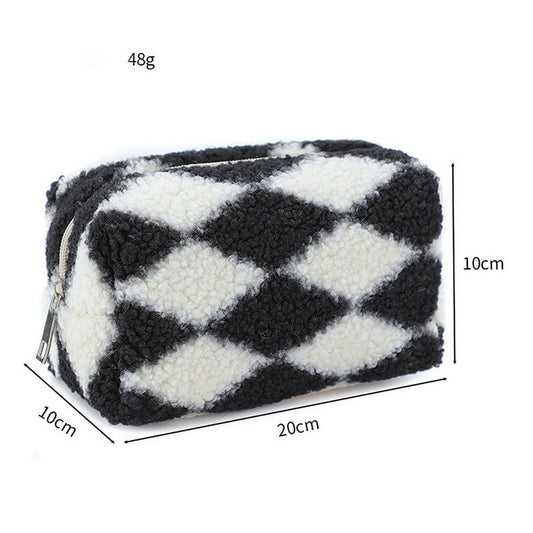 CHECKERBOARD LARGE CAPACITY MAKEUP BAG STORAGE BAG_CWAB1212