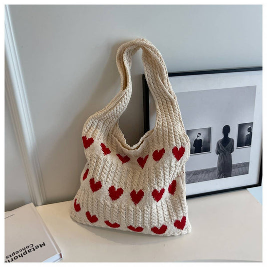 CWAB1951_HEART KNIT TOTE BAG