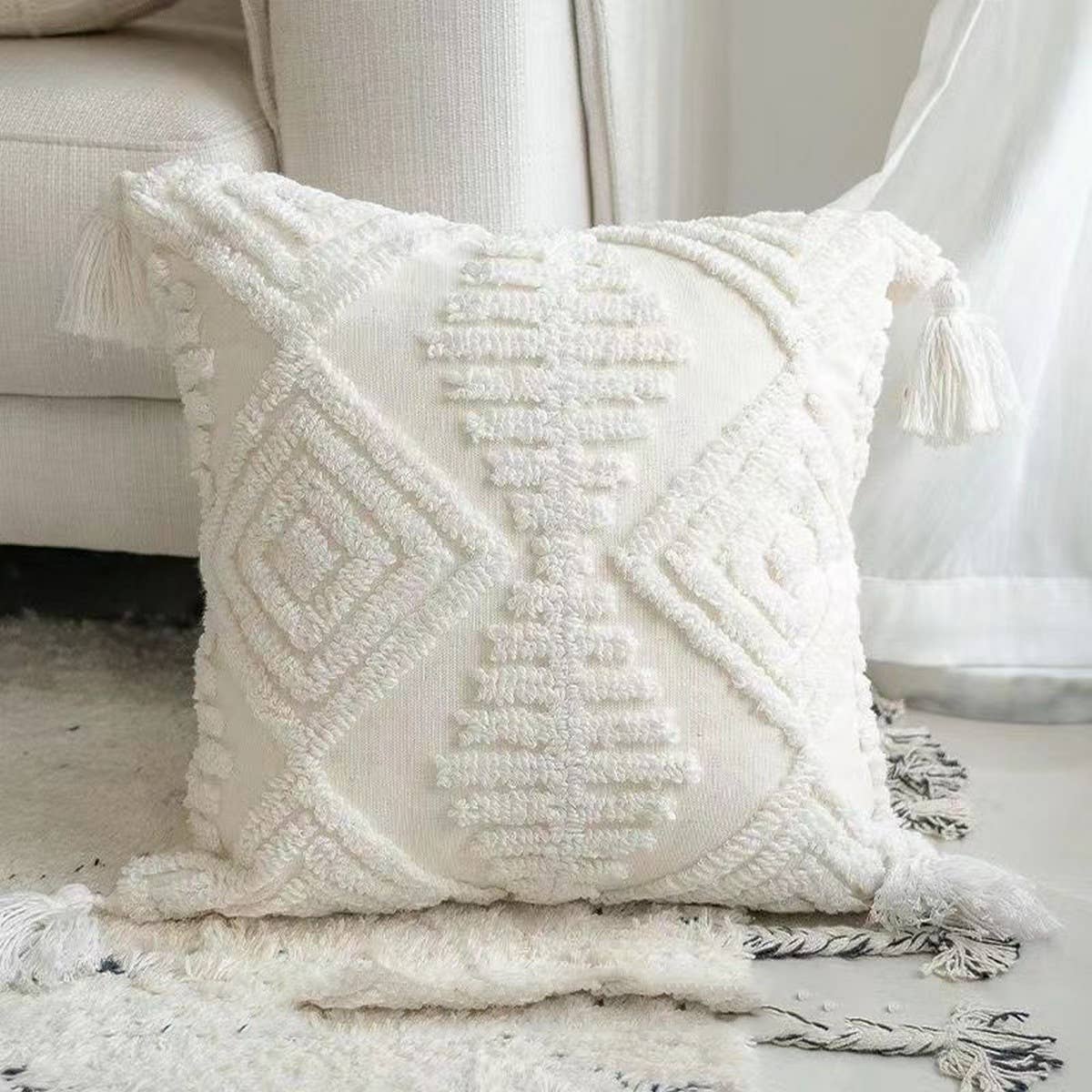 Luxury White Green Sofa Pillow Cover Modern Cushion