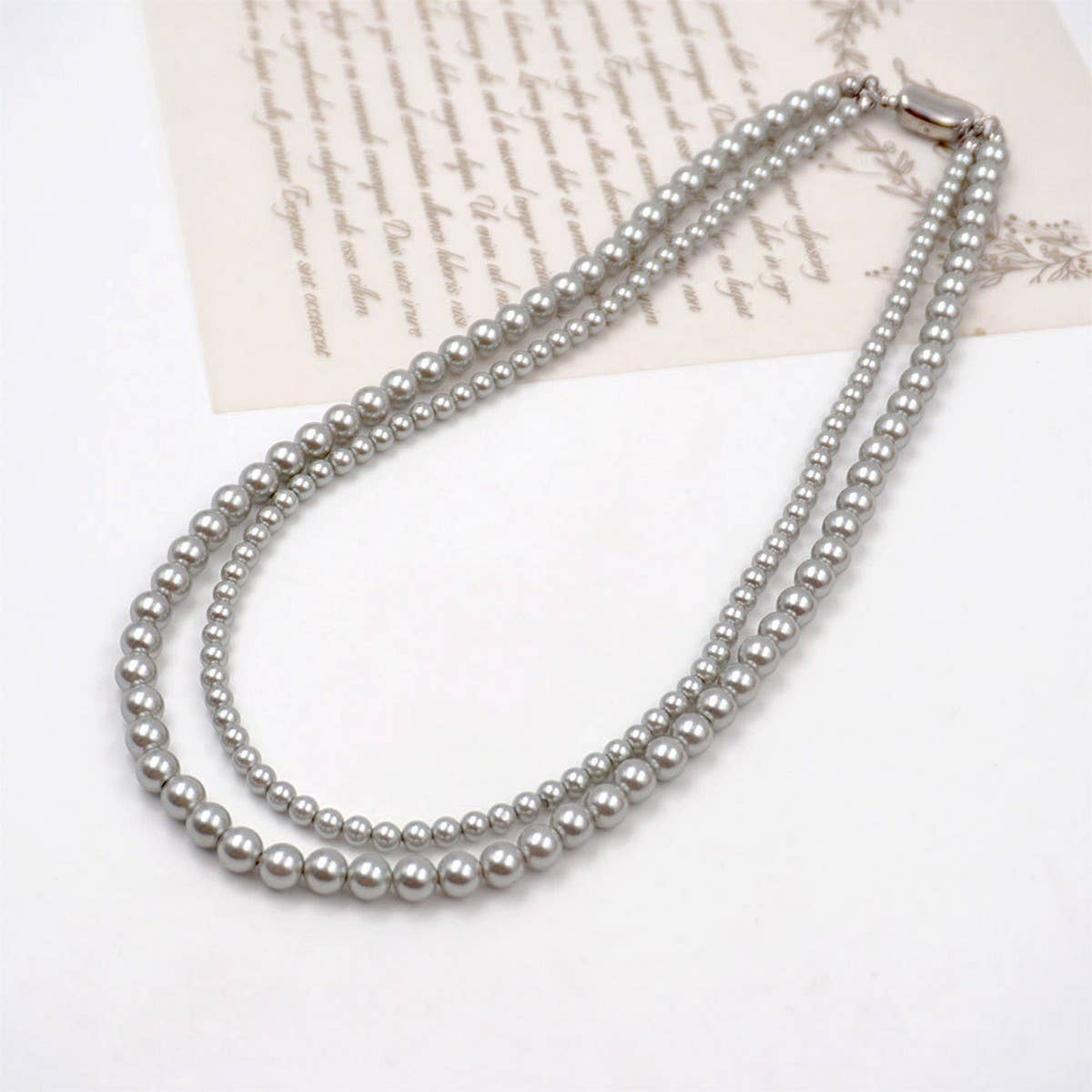 VINTAGE ELEGANT DOUBLE PEARL NECKLACE