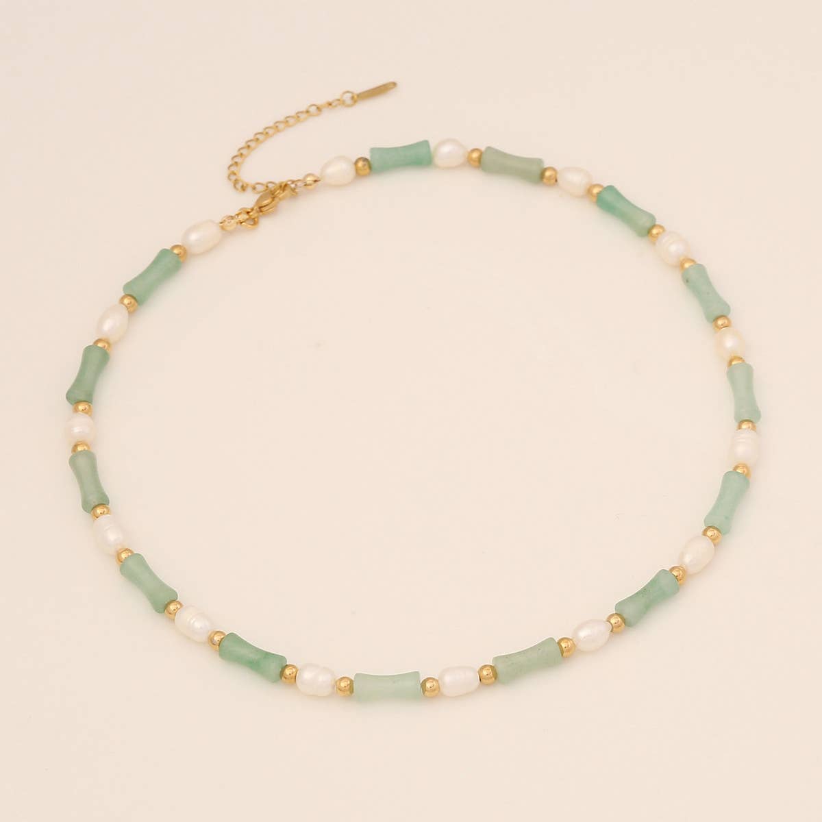 FASHION PEARL BAMBOO NATURAL STONE NECKLACE_CWAJE0652