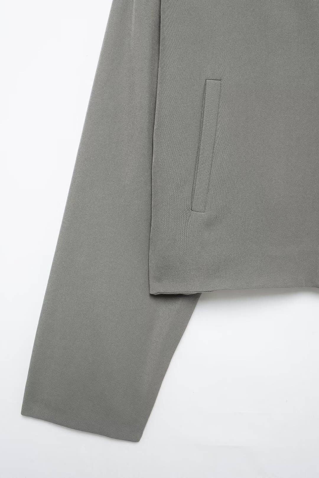 SOLID COLOR HOODED JACKET ZIPPER COAT