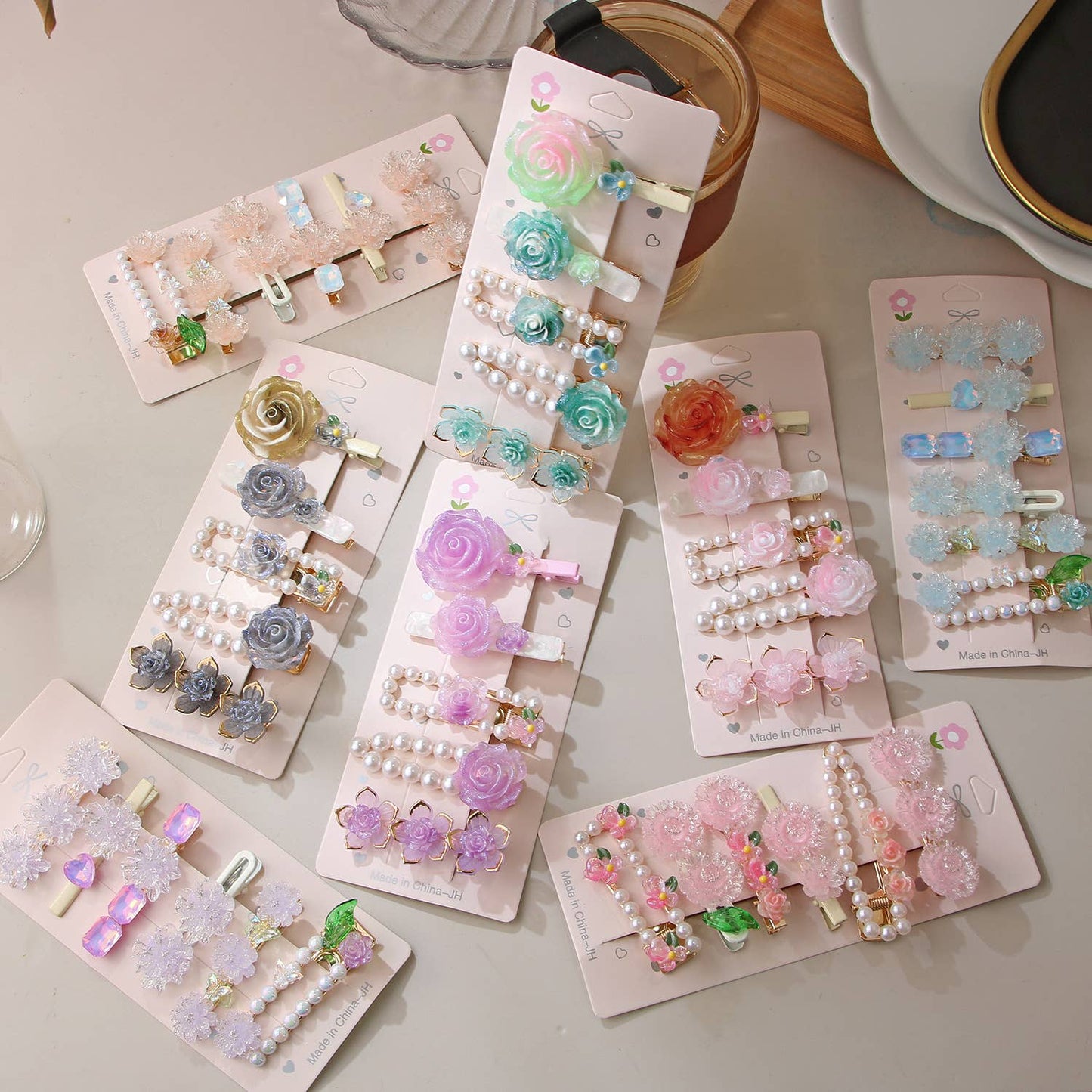 Sweet flower duckbill clip side hair clip