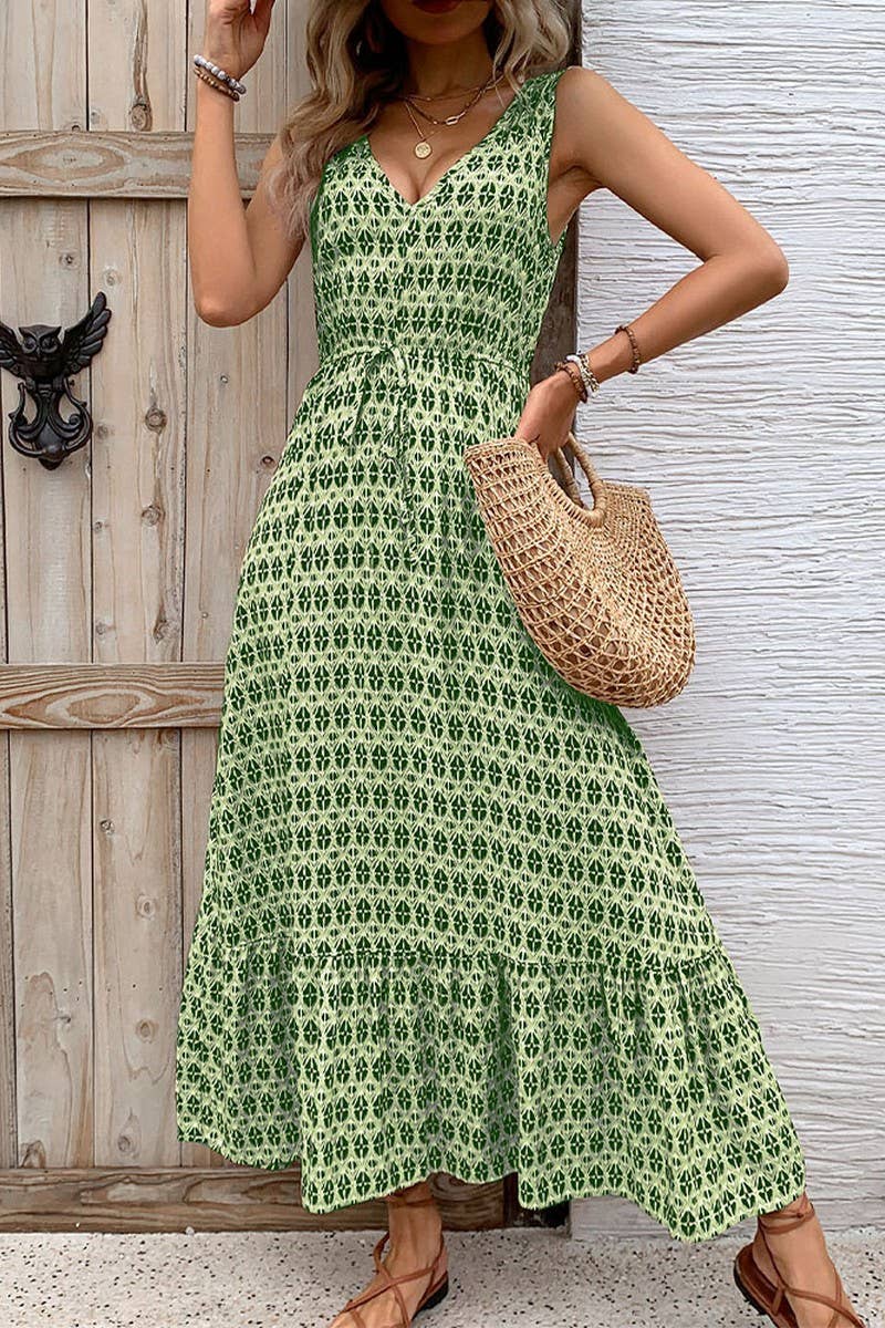 CWDMD2489_DIAMOND PRINT SLEEVELESS MAXI DRESS