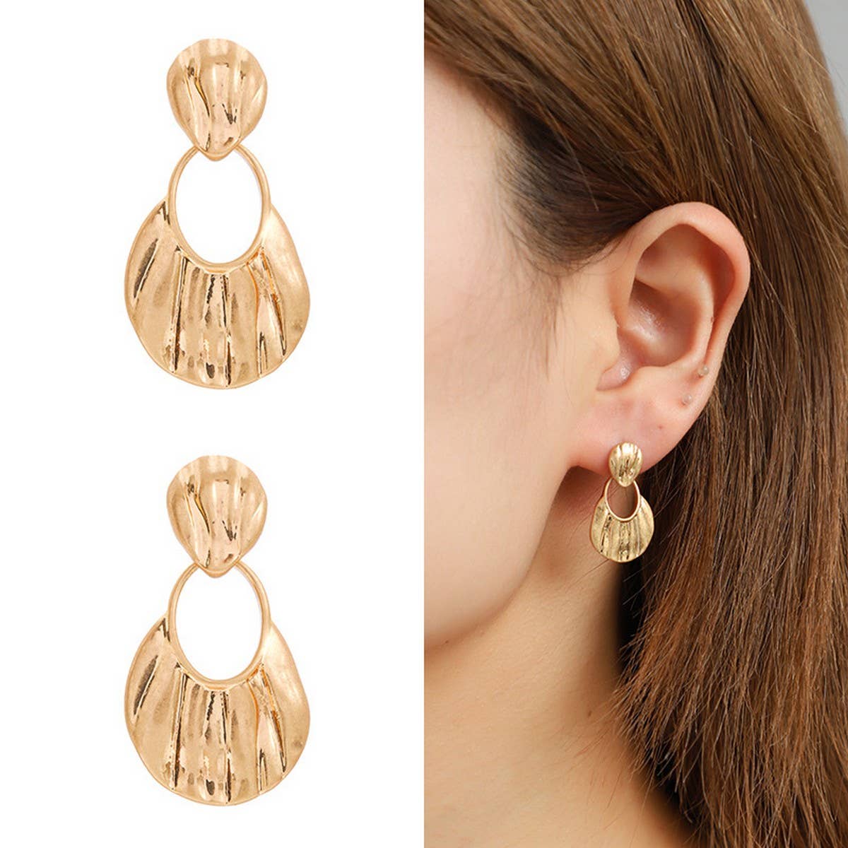 NEW UNIQUE TEXTURE NICHE EARRINGS FASHION SET_CWAJE2904