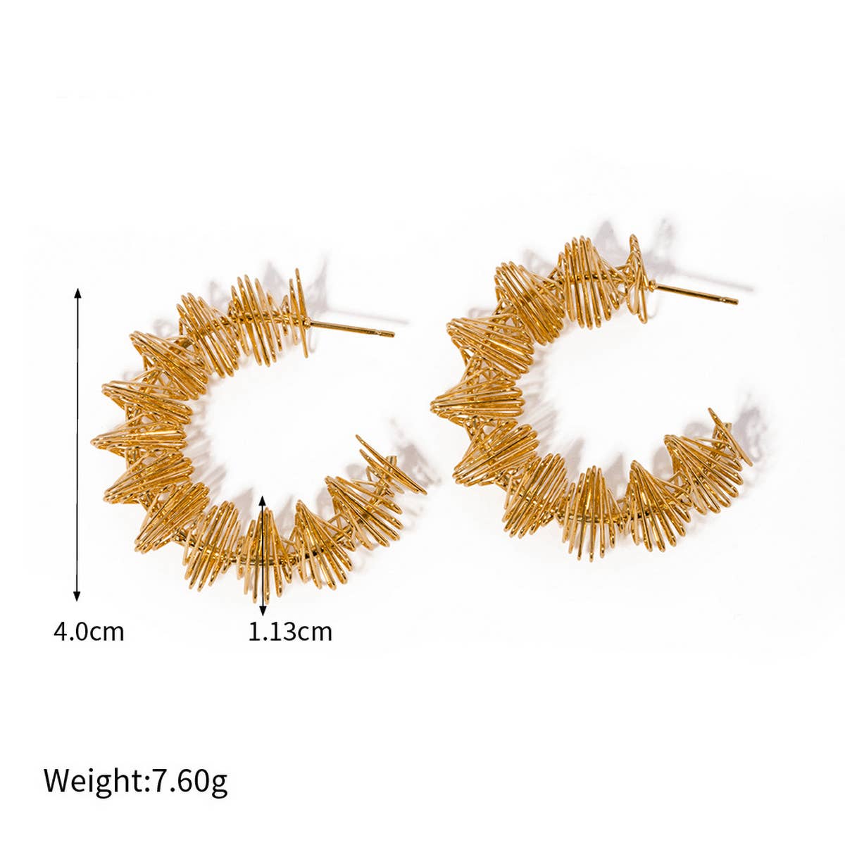 SIMPLE TWISTED SPRING C-SHAPED EARRINGS_CWAHA0916