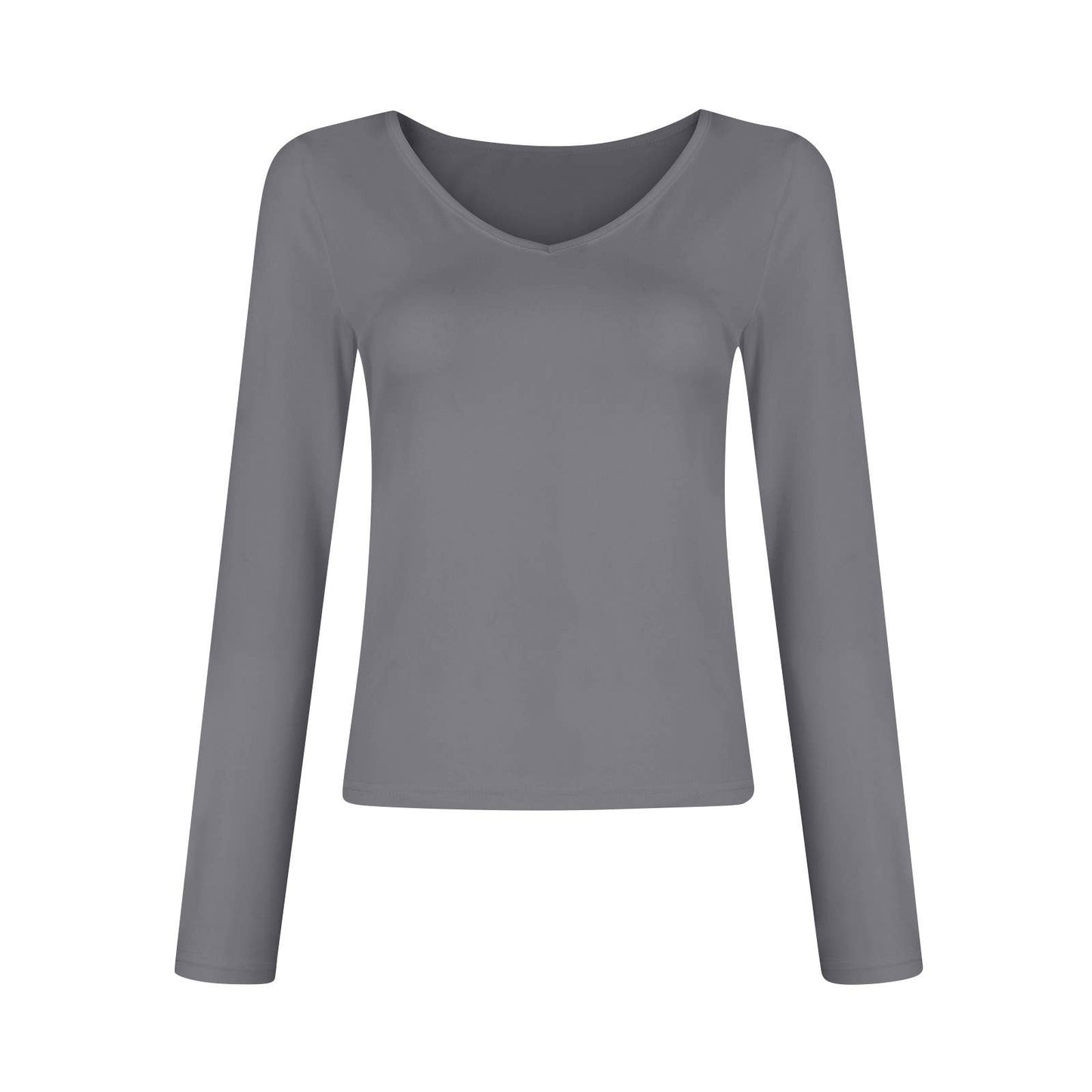 V-NECK LONG SLEEVE SLIM-FIT ALL-IN-ONE T-SHIRT