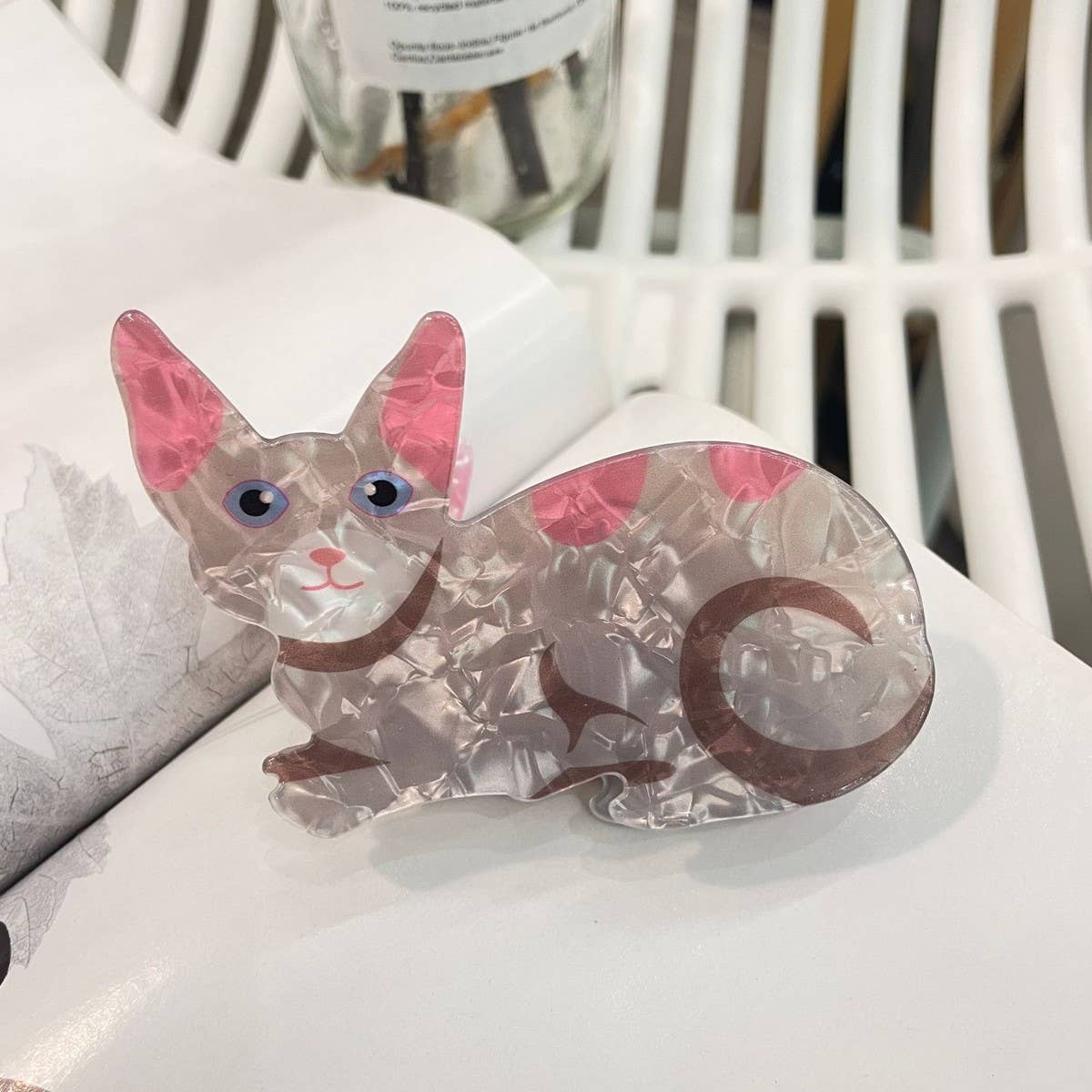 CWAHA1510_CUTE CARTOON ANIMAL CAT SWAN HAIR CLAW CLIP