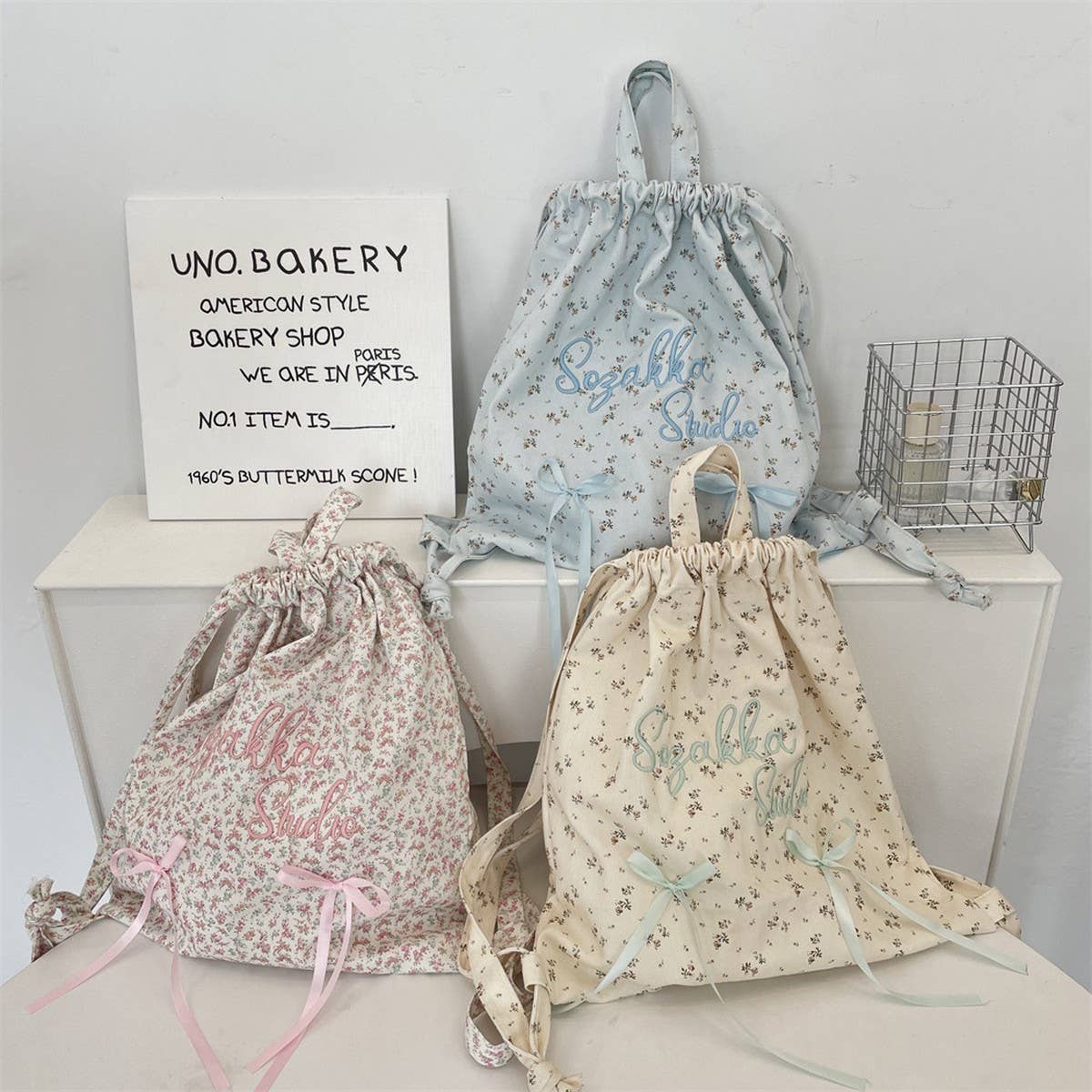 CWAB5801_VINTAGE TRAVEL LETTER EMBROIDERY BACKPACK