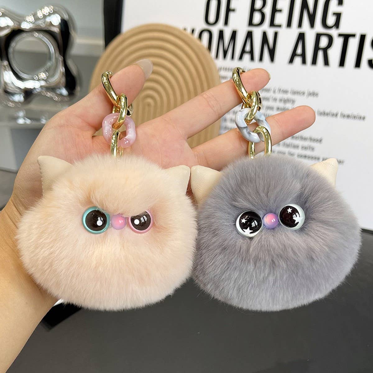 CUTE PLUSH KITTEN CAR KEYCHAIN PENDANT GIFT