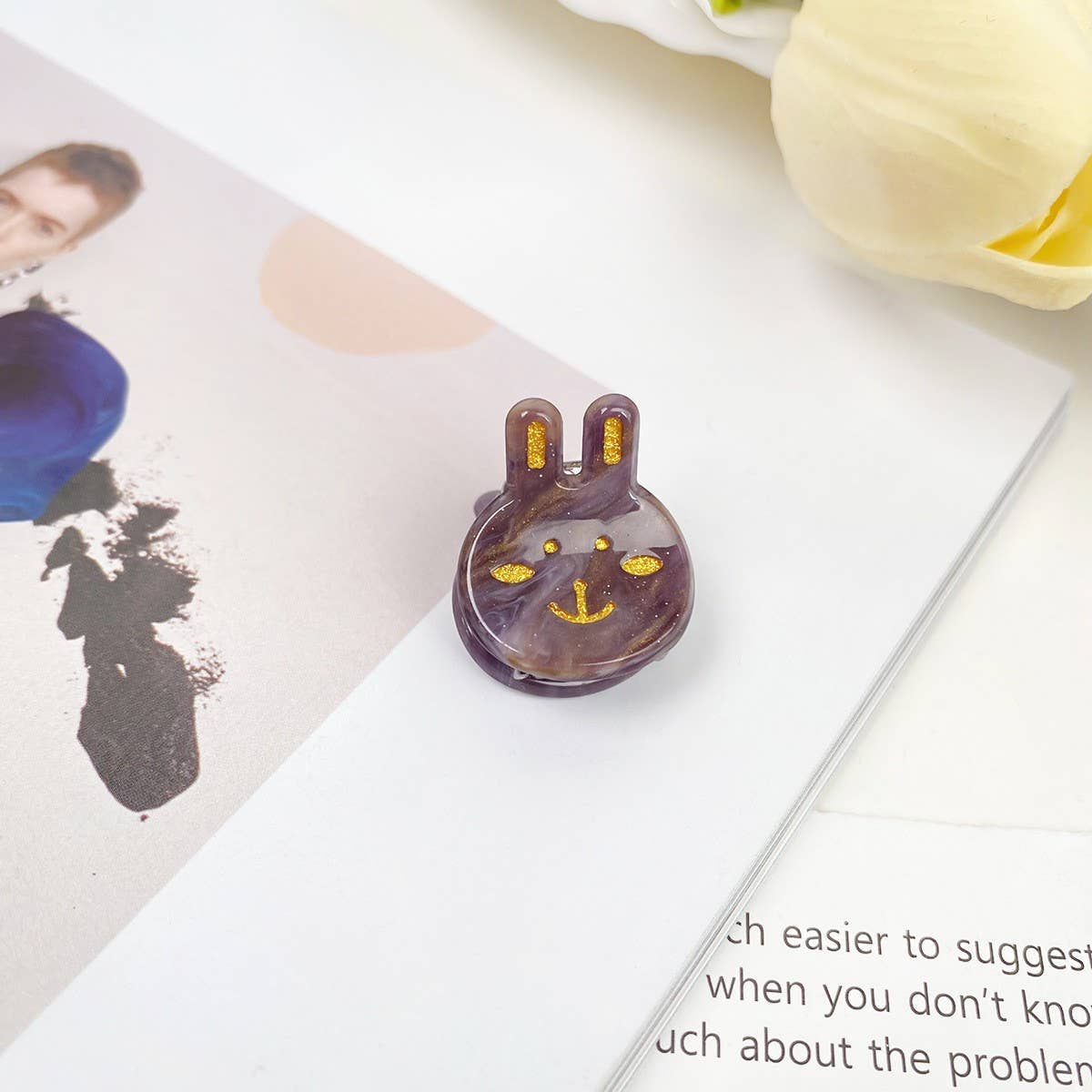 Mini Bunny Hair Claw - Cute Acetate Bangs Clip_CWAHA0731