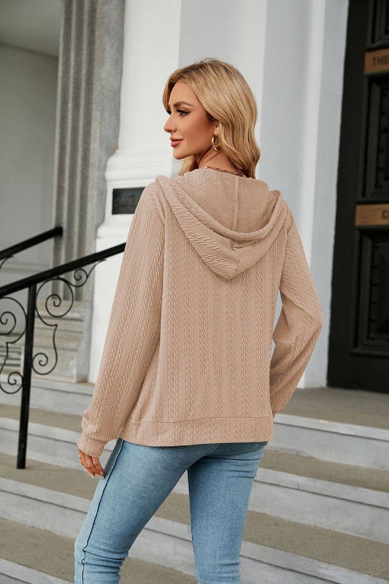 CWOHOL0931_LONG SLEEVE HOODED ZIPPER POCKET SWEATSHIRT COATS