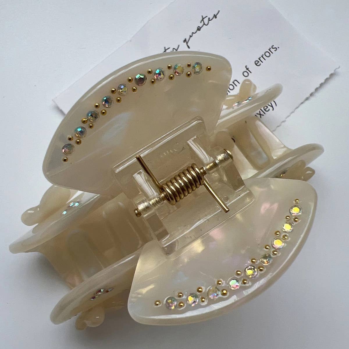 Rhinestone Flower Butterfly Hair Claw,Chic Sparkle_CWAHA1348