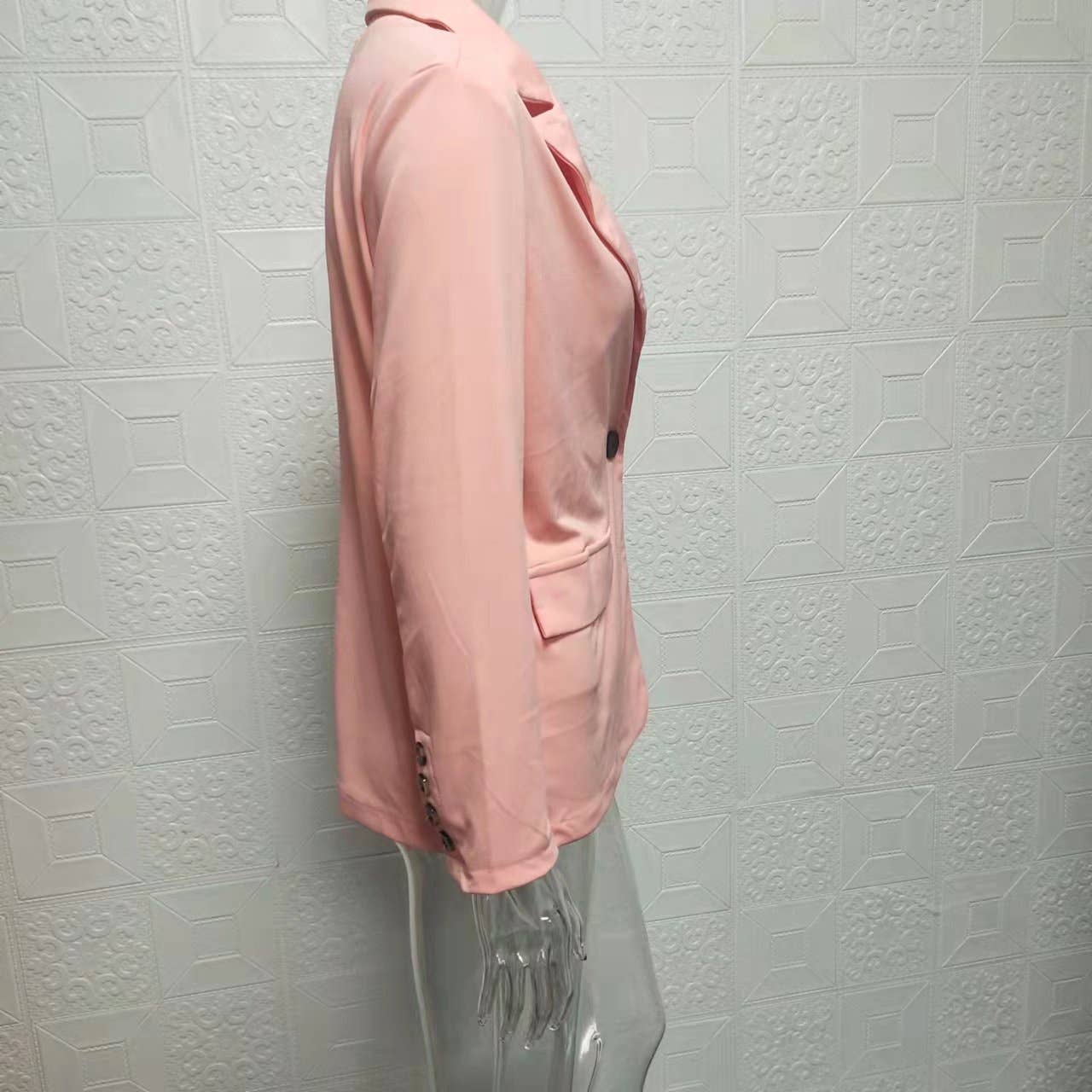 Fashionable solid-color suit jacket trousers set