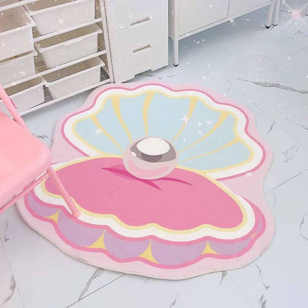 Cute Creamy Dopamine Rug, Bedroom Floor Mat