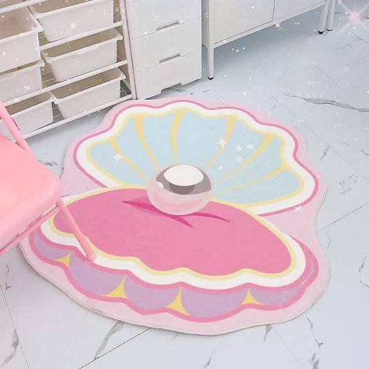 Cute Creamy Dopamine Rug, Bedroom Floor Mat