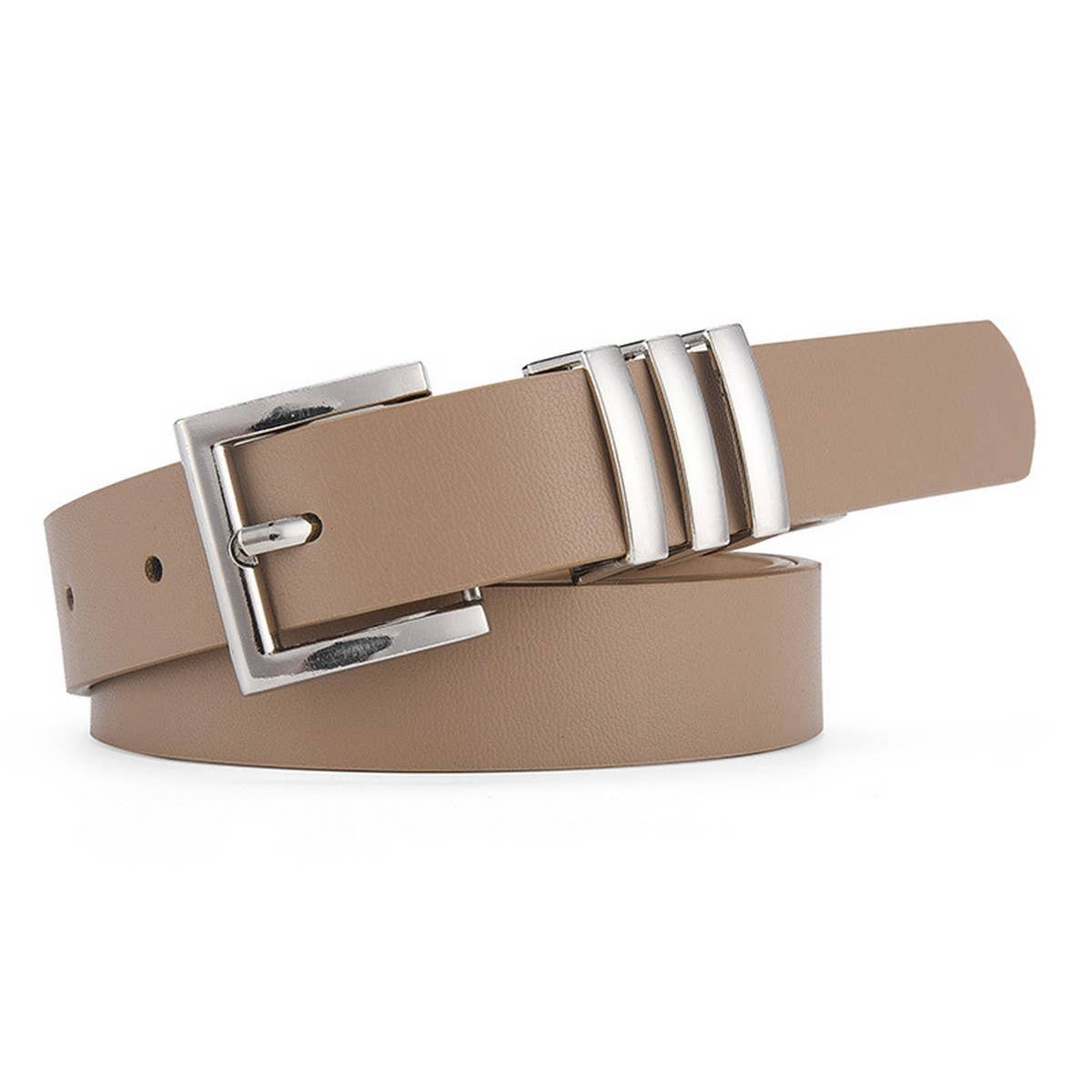 MATTE KOREAN-STYLE METAL SQUARE BUCKLE BELT