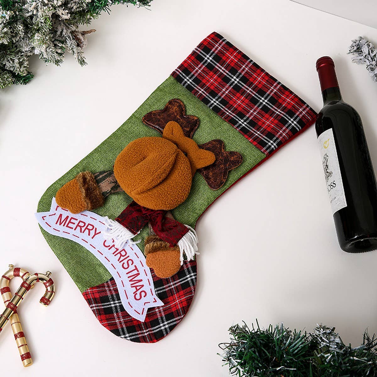 CHRISTMAS LARGE 3D CHRISTMAS SOCKS GIFT BAG