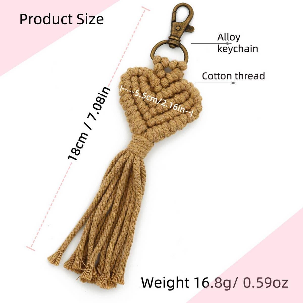 OVE Pendant Woven Keychain Colorful Heart Charm_CWMM6876