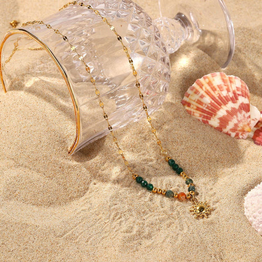 NEW FASHIONABLE NATURAL STONE PENDANT NECKLACE