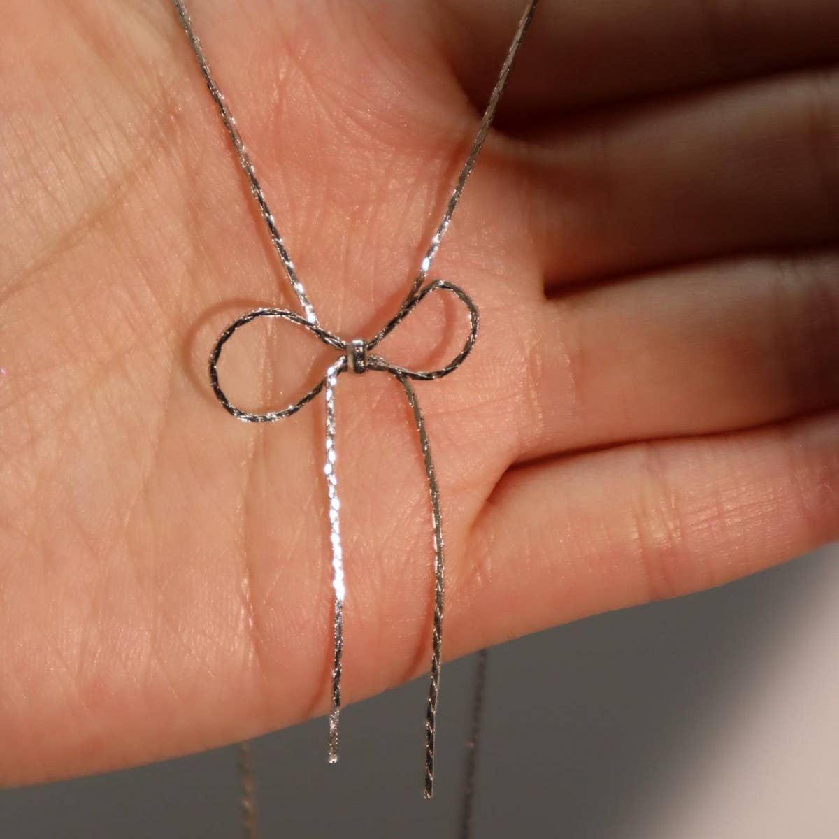 Vintage Titanium Steel Bow Necklace