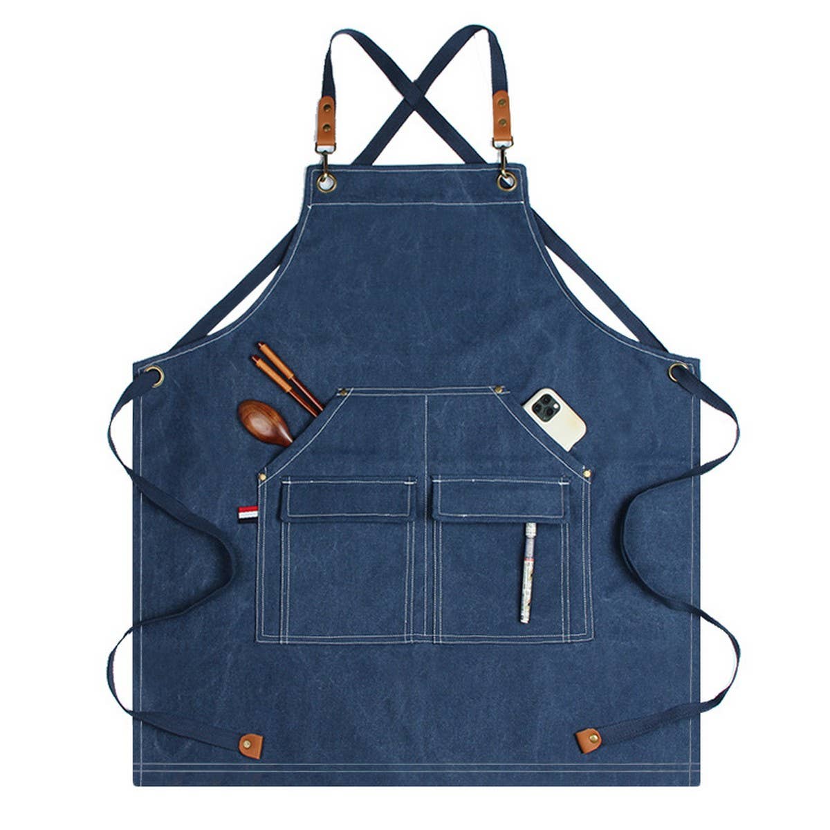 CWMM1830_Denim Canvas Apron Multi-Functional Home Work Apron