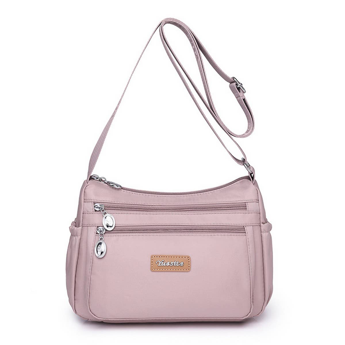 MULTI-COMPARTMENT NYLON SHOULDER AND CROSSBODY BAG