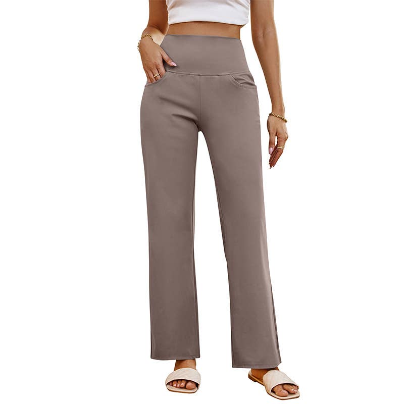 High-waist straight leg athleisure yoga pants