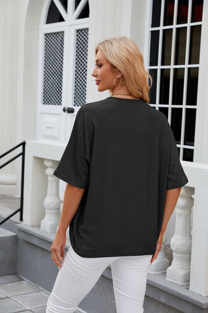 CWOCAS0023_Open Front Short Sleeve Knit Top