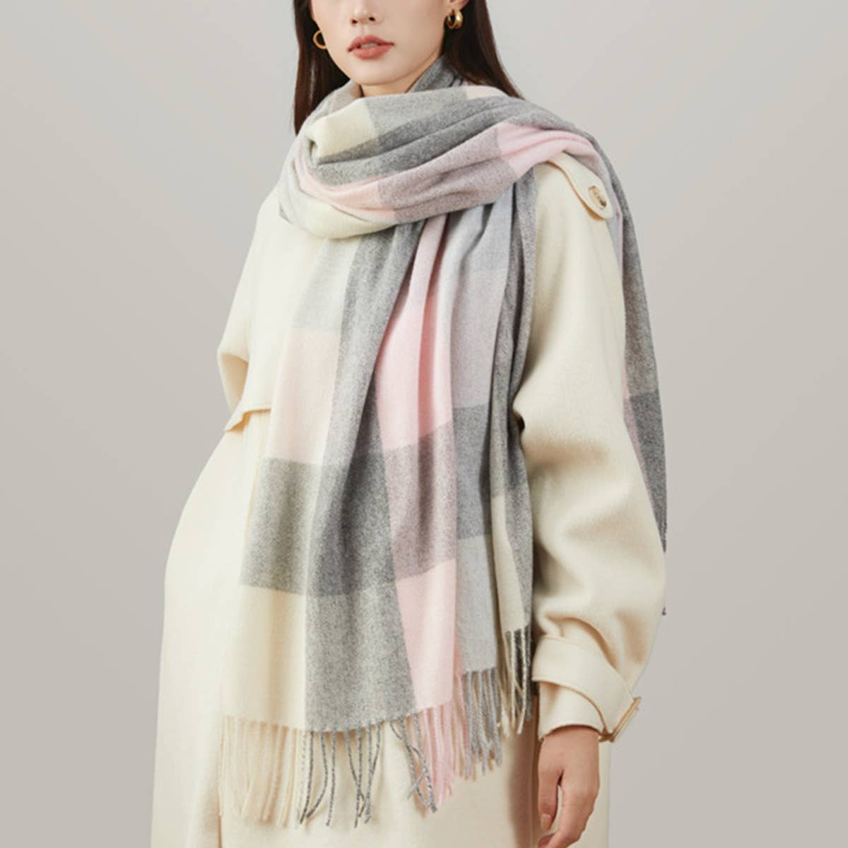 Plaid Scarf - Unisex Thick Warm Winter Shawl_CWASC1096
