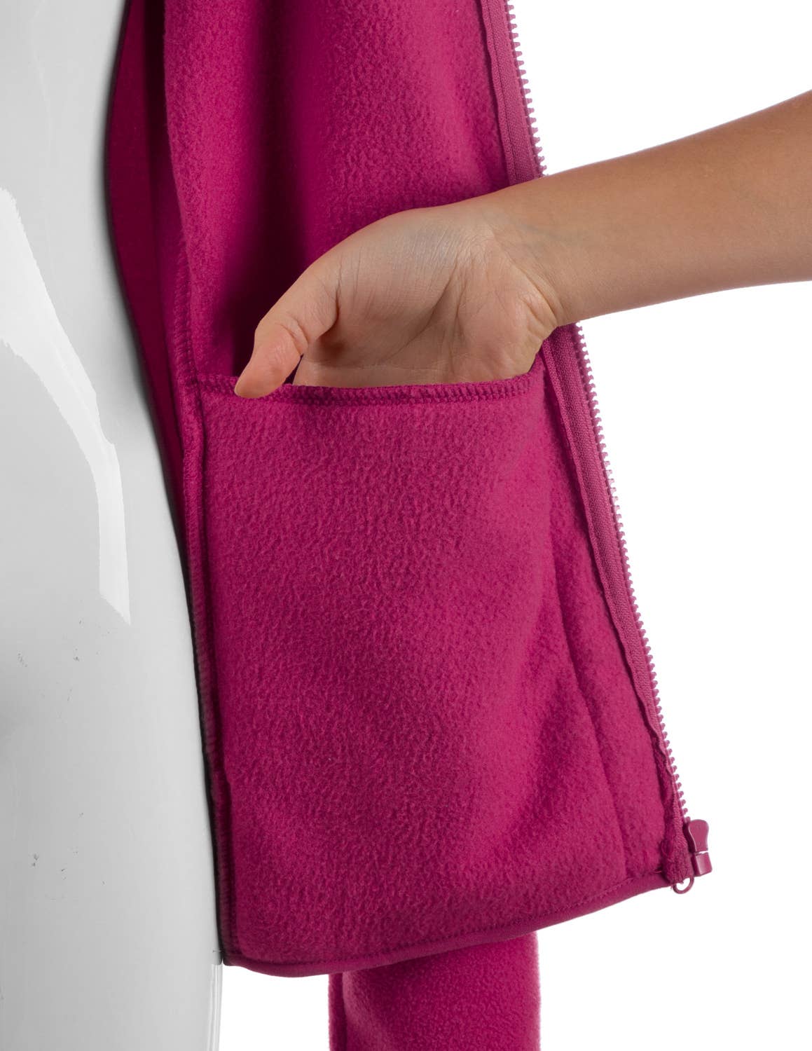 CWOJA693_Long Sleeve Full-Zip Thermal Basic Fleece Jacket