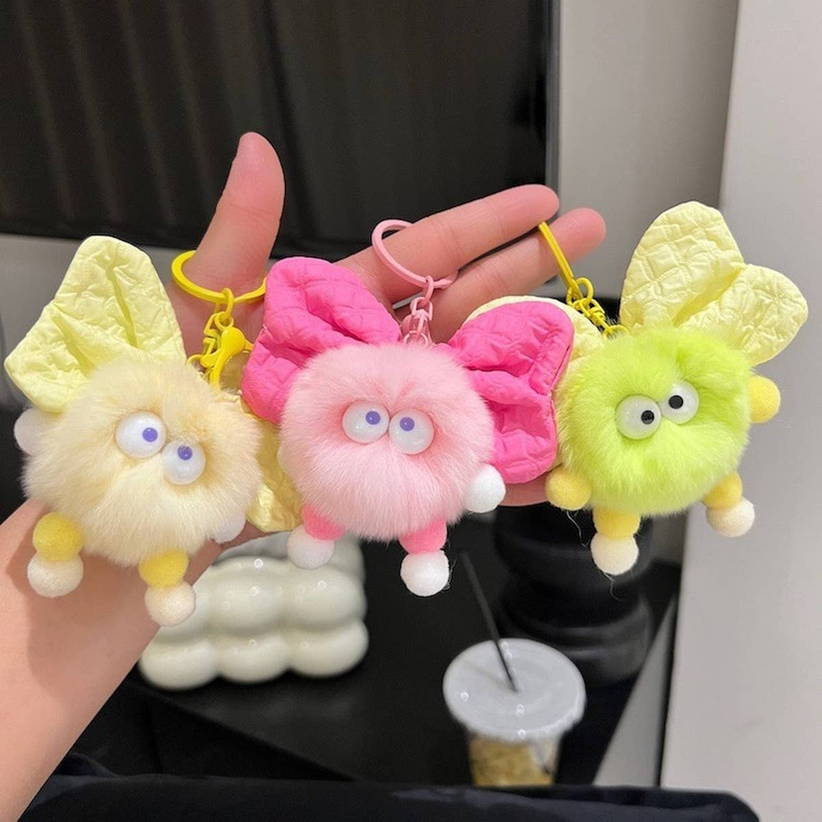 CUTE PLUSH BALL CAR KEYCHAIN BAG PENDANT GIFT