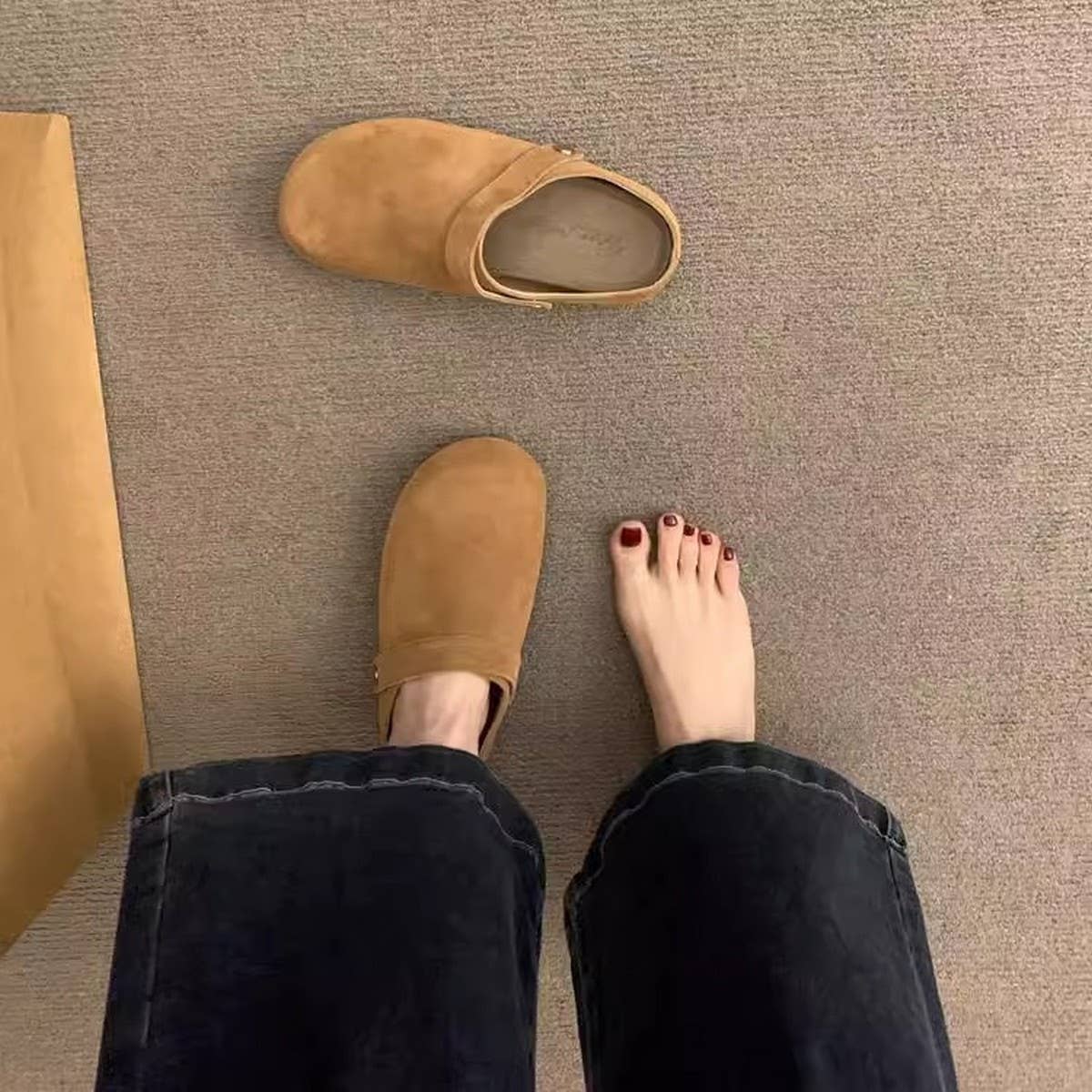 Leather Platform Clog Mules for Women