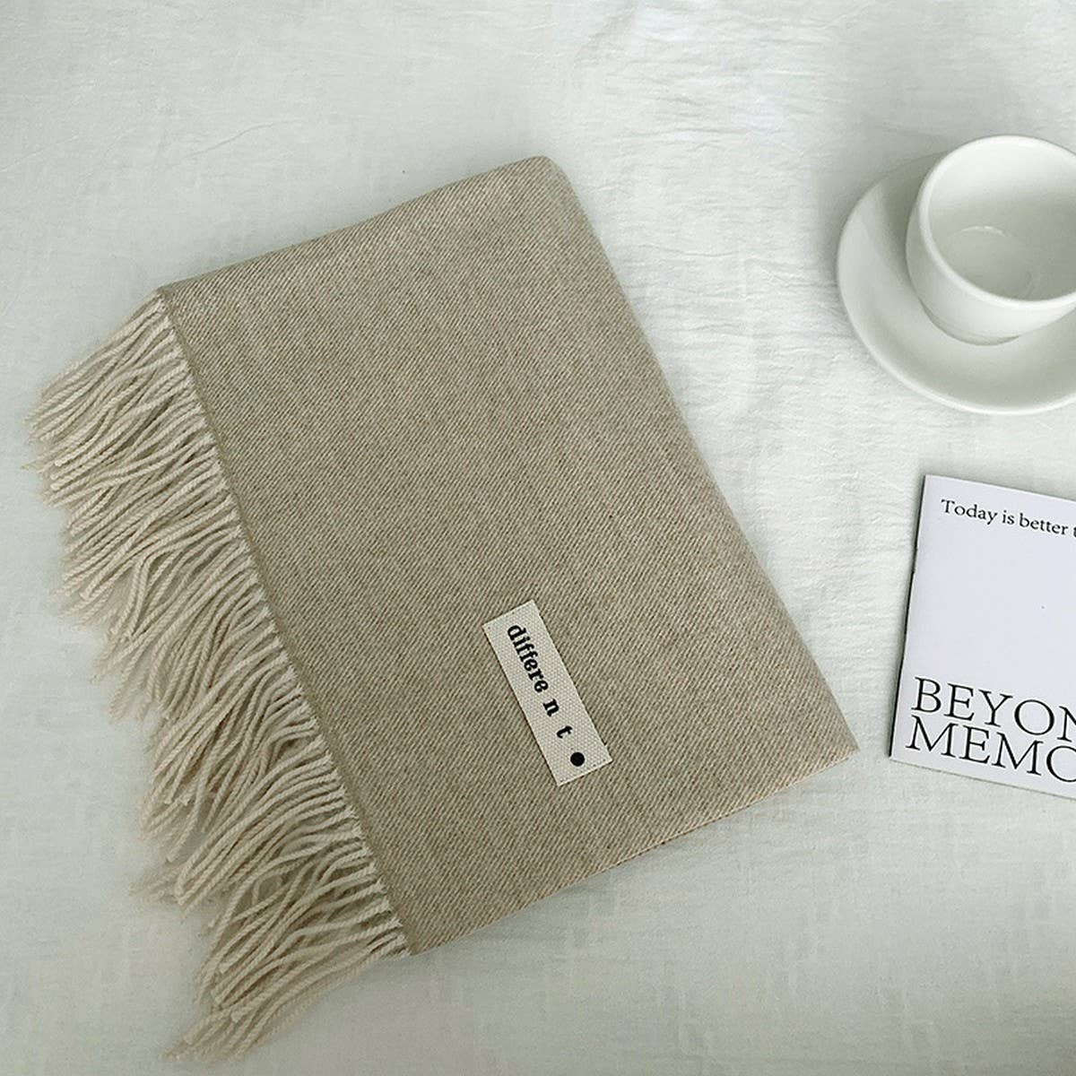 Colorblock Tassel Scarf - Thick Wrap for Students