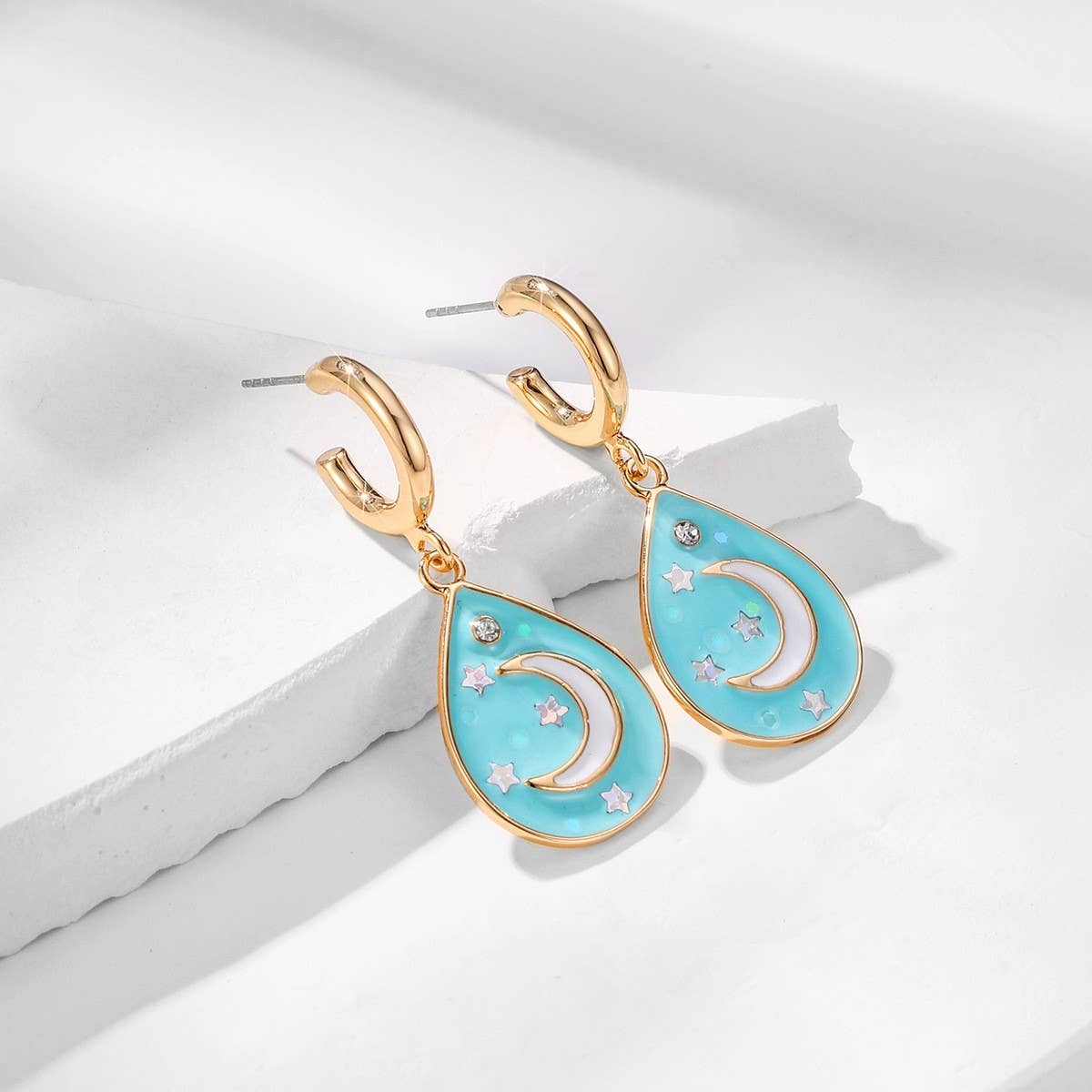 WOMEN'S MOON PENDANT NECKLACE EARRINGS SET